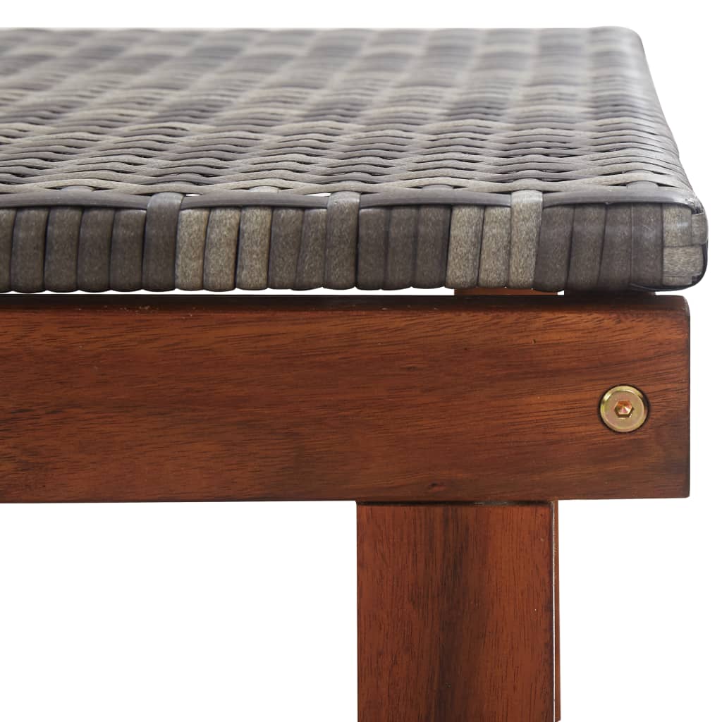 Bain de soleil poly rotin et bois gris acacia massif