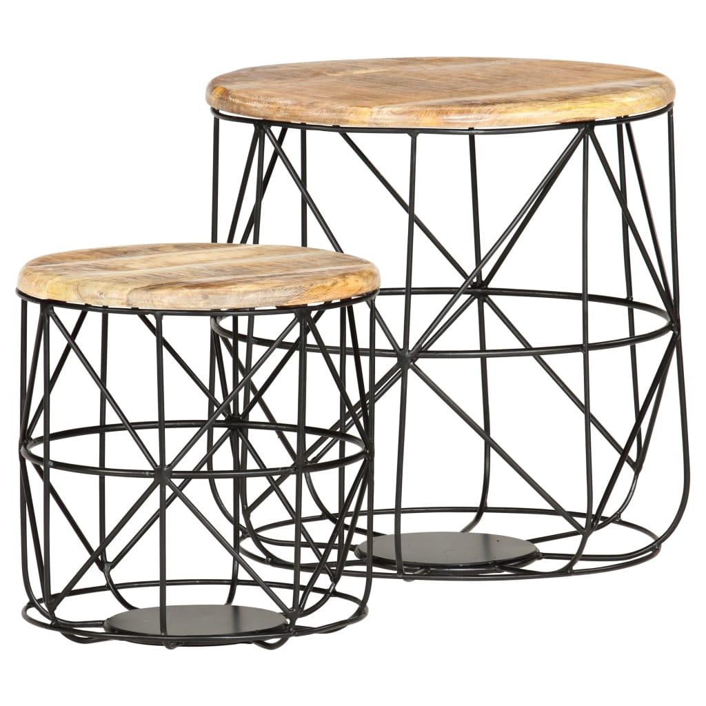 Coffee tables 2 pcs. Solid mango wood