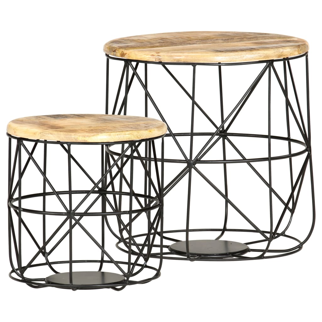 Coffee tables 2 pcs. Solid mango wood