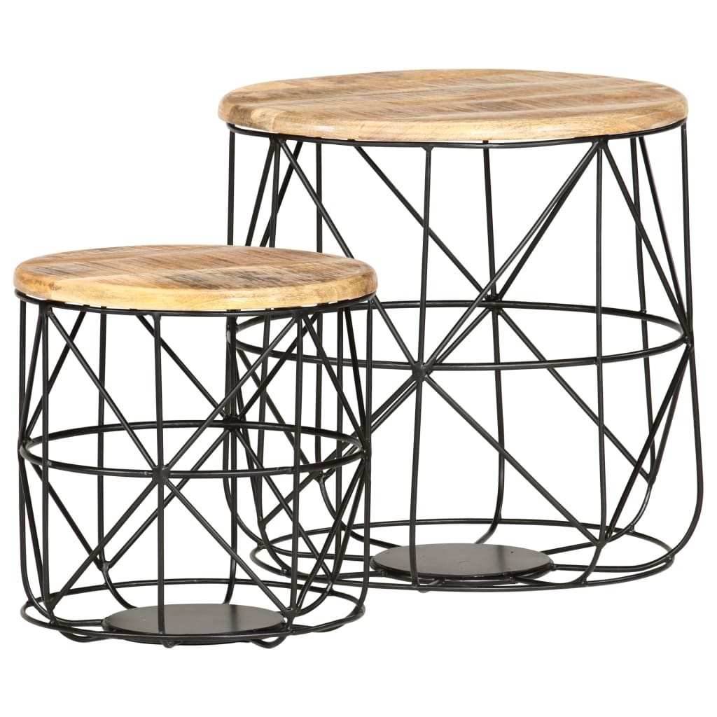 Coffee tables 2 pcs. Solid mango wood