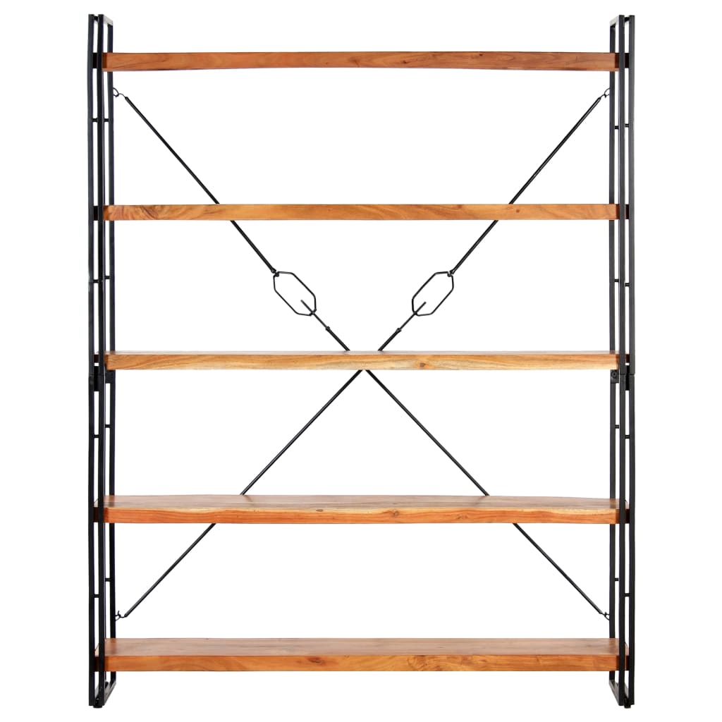 Bookshelf 5 compartments 140x30x180 cm acacia solid wood