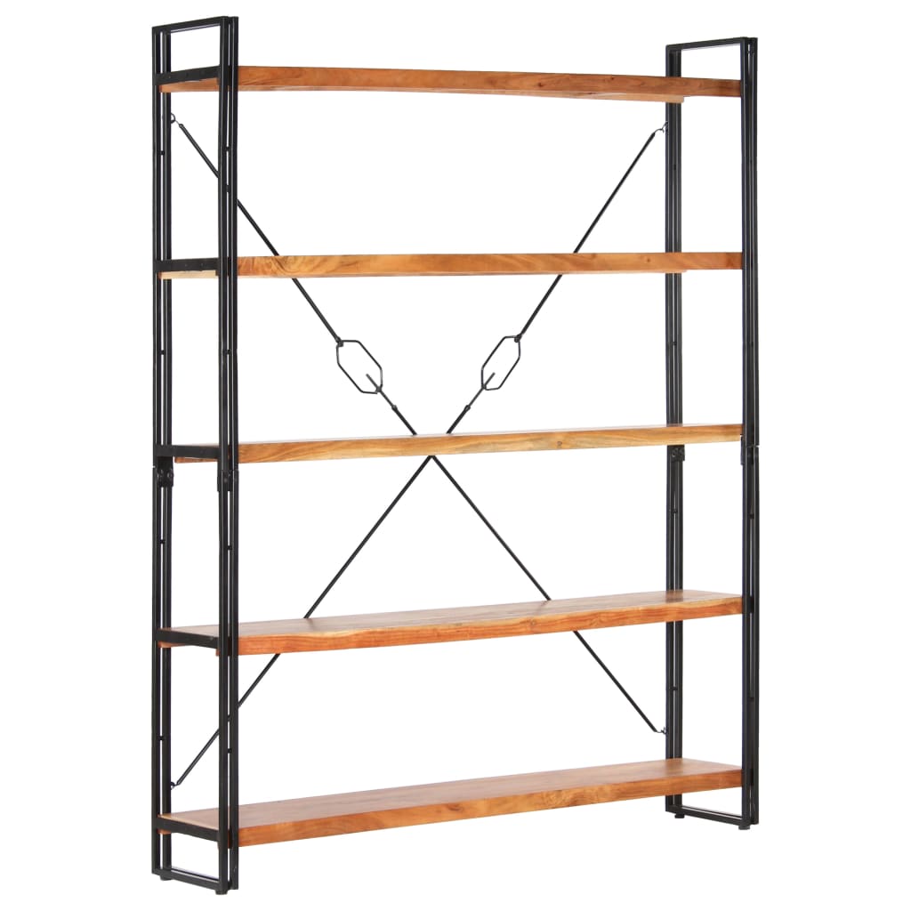Bookshelf 5 compartments 140x30x180 cm acacia solid wood