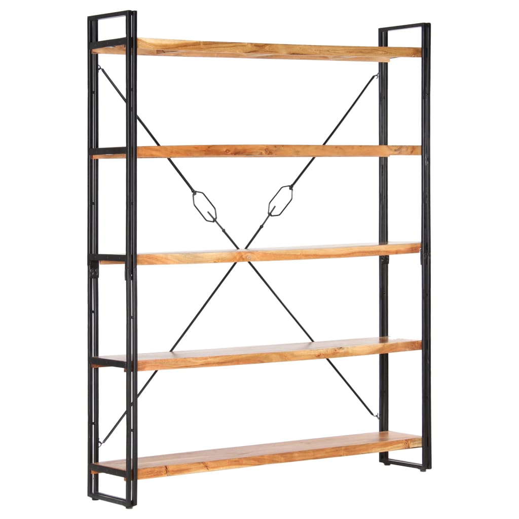 Bookshelf 5 compartments 140x30x180 cm acacia solid wood
