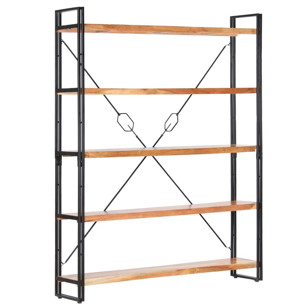 Bookshelf 5 compartments 140x30x180 cm acacia solid wood