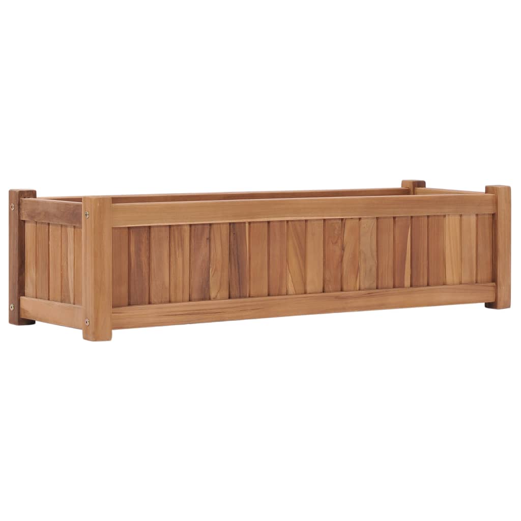 Jardinière surélevée 100x30x25 cm en bois de teck massif