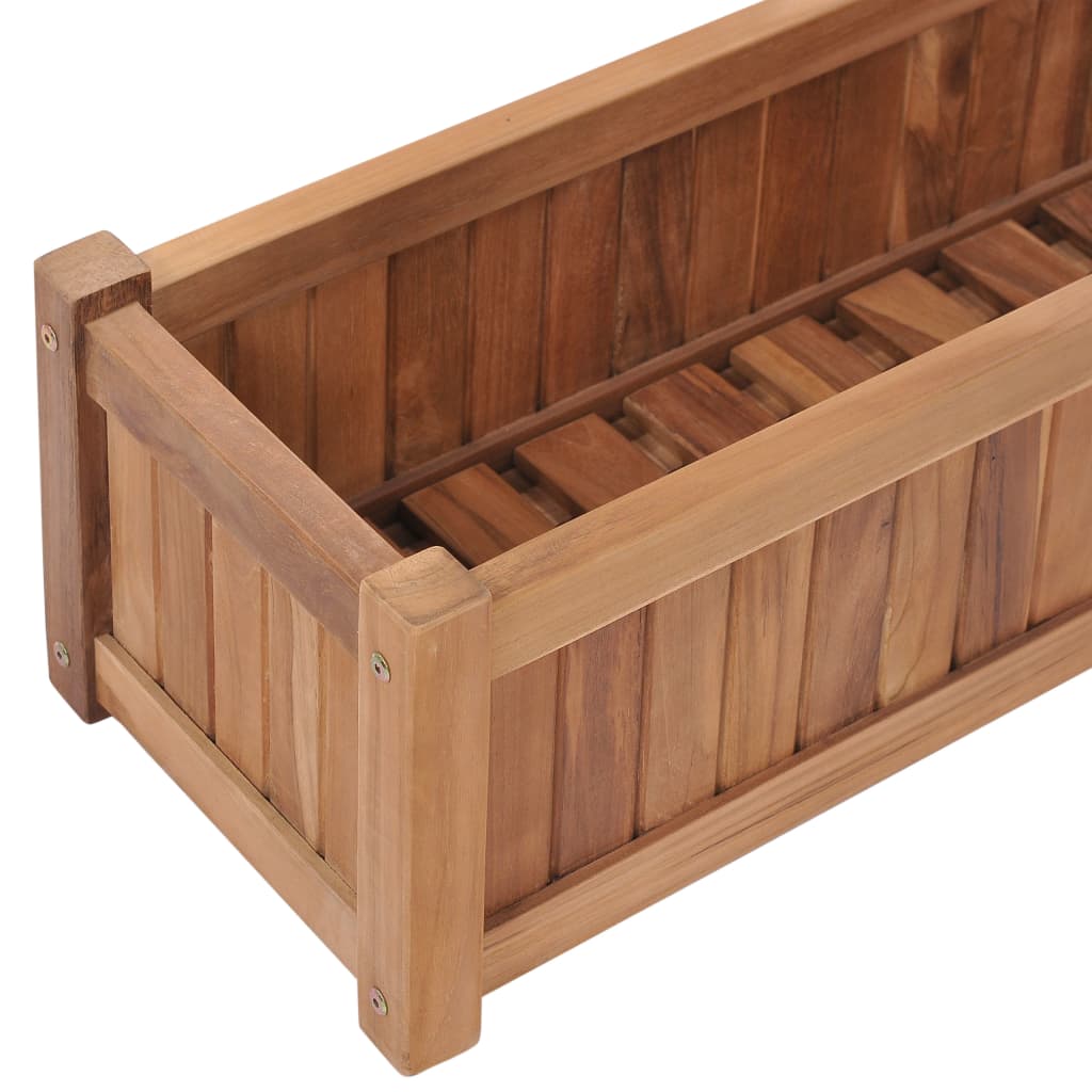Jardinière surélevée 100x30x25 cm en bois de teck massif