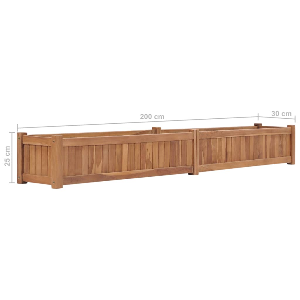 Lit surélevé 200x30x25 cm bois de teck massif