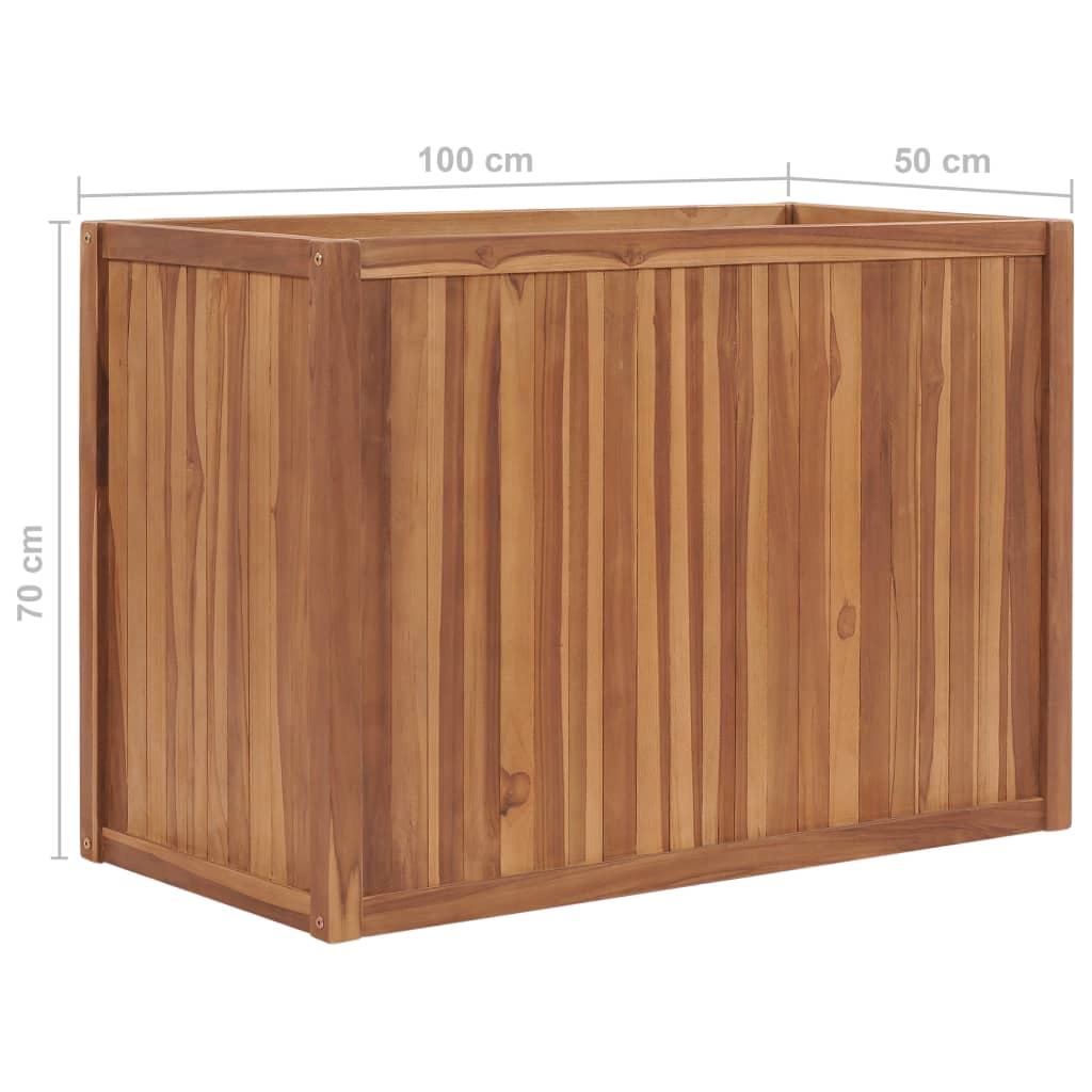 Lit surélevé 100x50x70 cm bois de teck massif