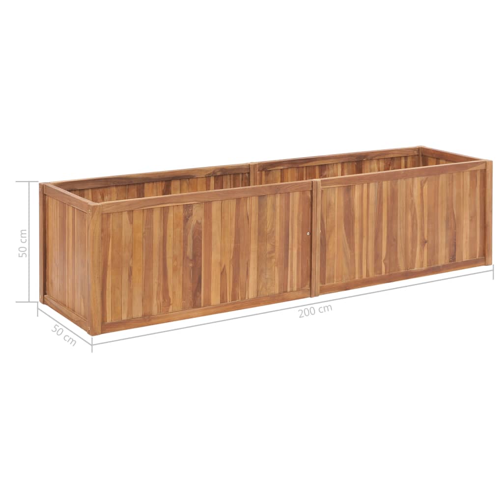 Garden raised bed 200 x 50 x 50 cm solid teak wood