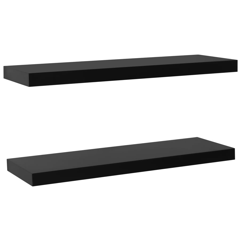 Étagères flottantes, lot de 2, noires, 100 x 20 x 3,8 cm
