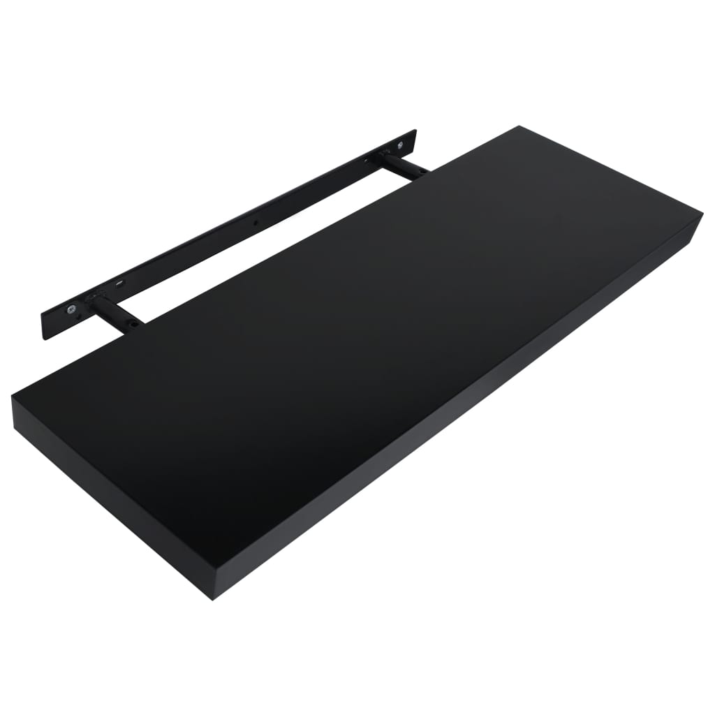 Étagères flottantes, lot de 2, noires, 100 x 20 x 3,8 cm