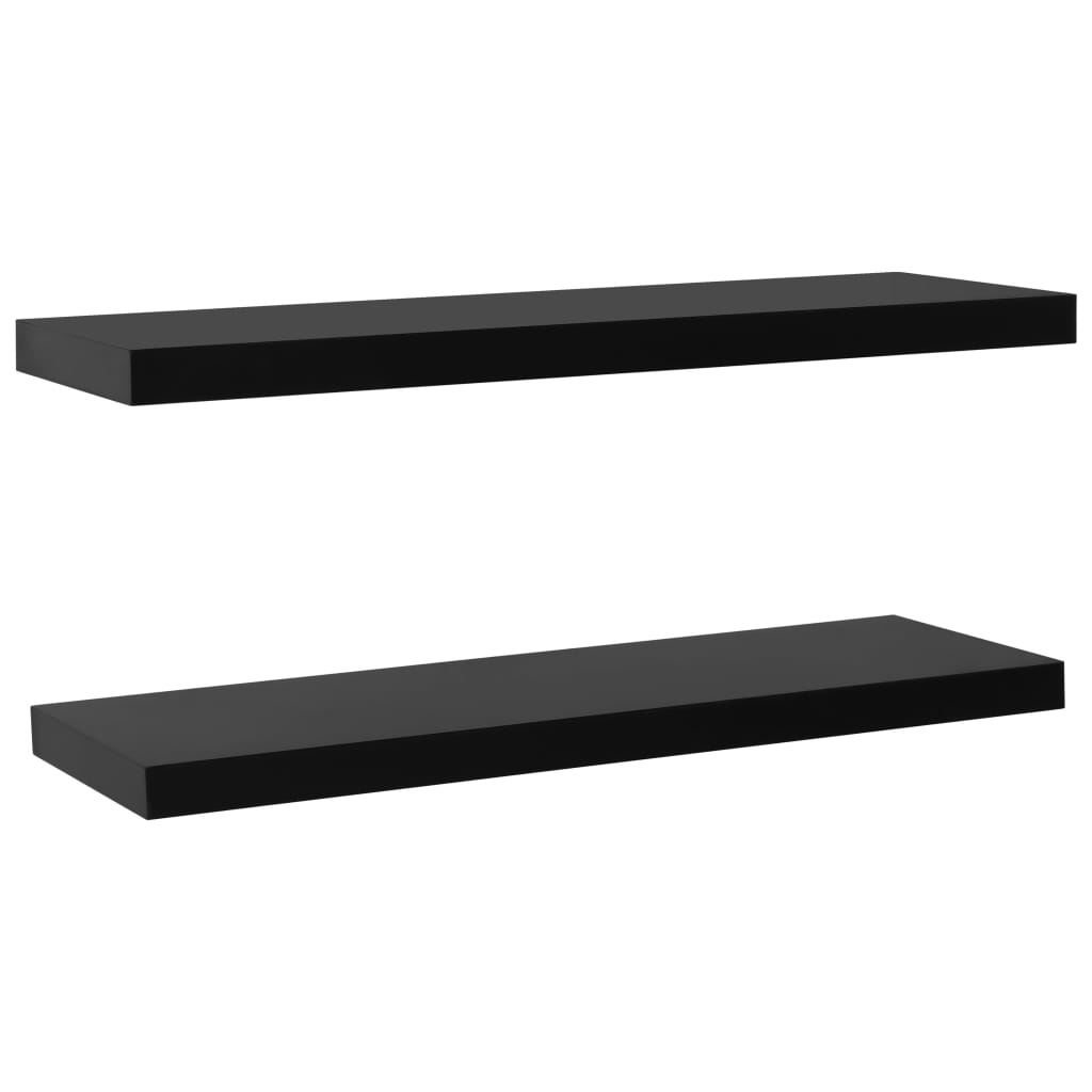 Étagères flottantes, lot de 2, noires, 120 x 20 x 3,8 cm