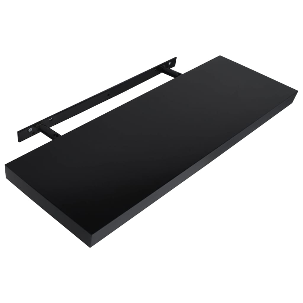 Étagères flottantes, lot de 2, noires, 120 x 20 x 3,8 cm