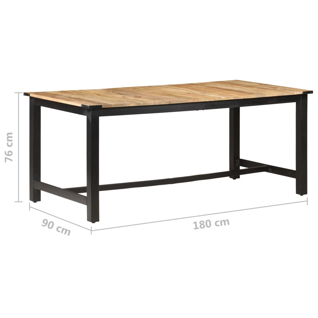 Esstisch 180 x 90 x 76 cm Raues Mango-Massivholz