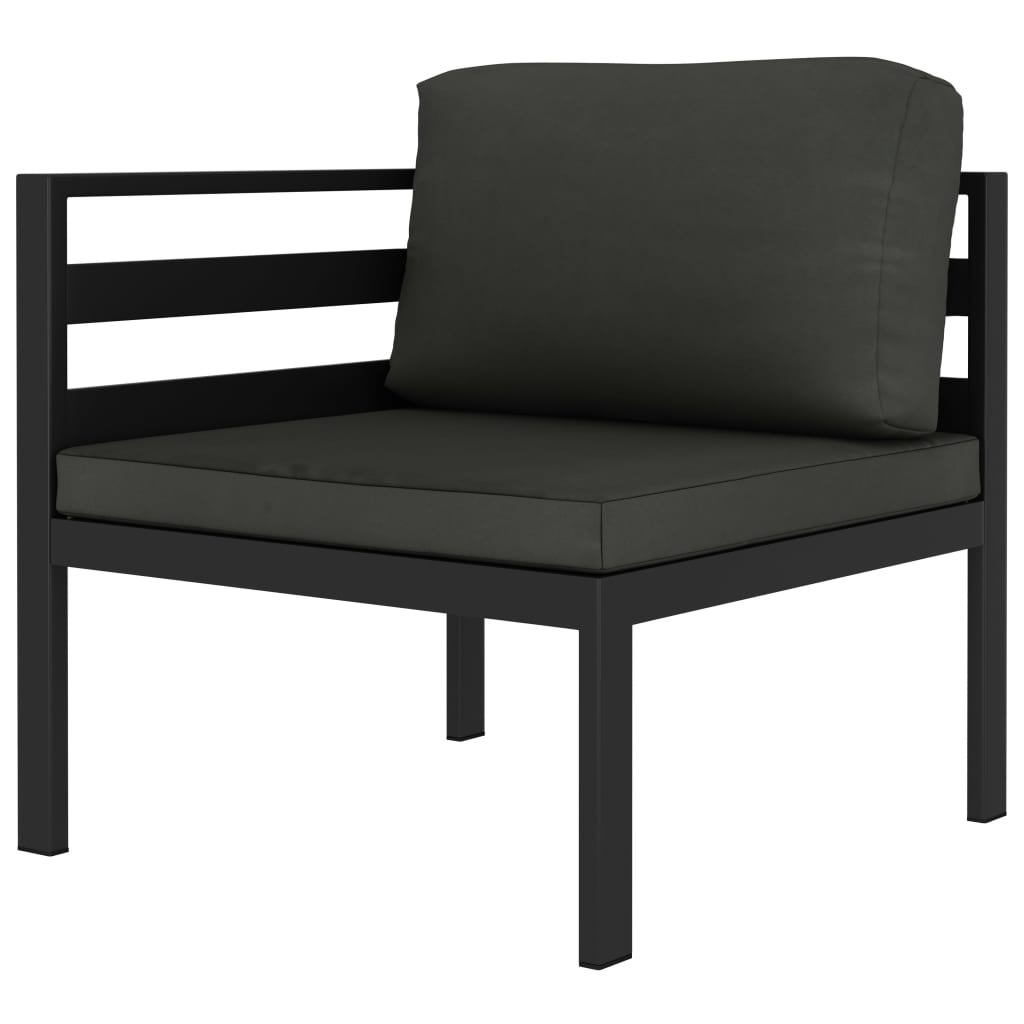 Modular sofa corner piece 1 pc. with cushion aluminum anthracite