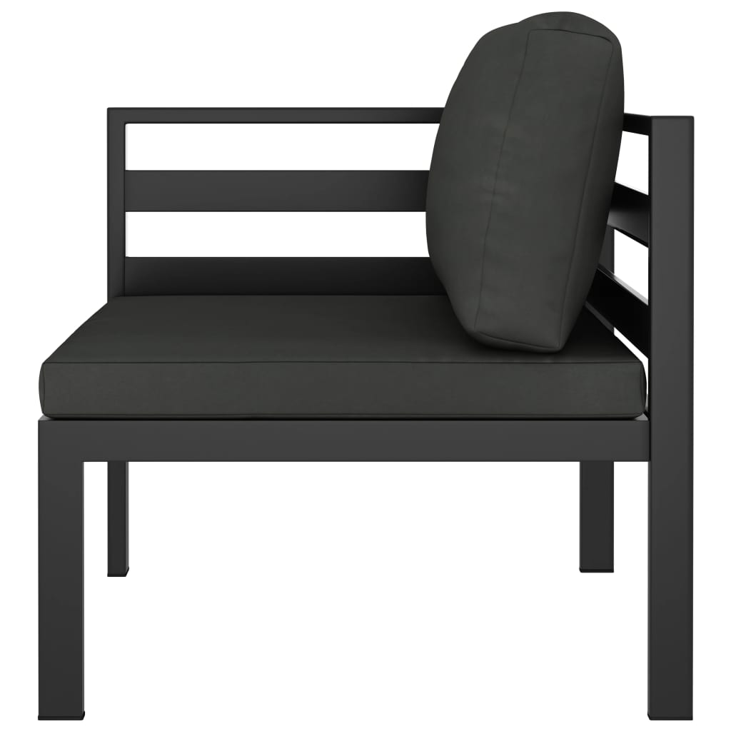 Modular sofa corner piece 1 pc. with cushion aluminum anthracite
