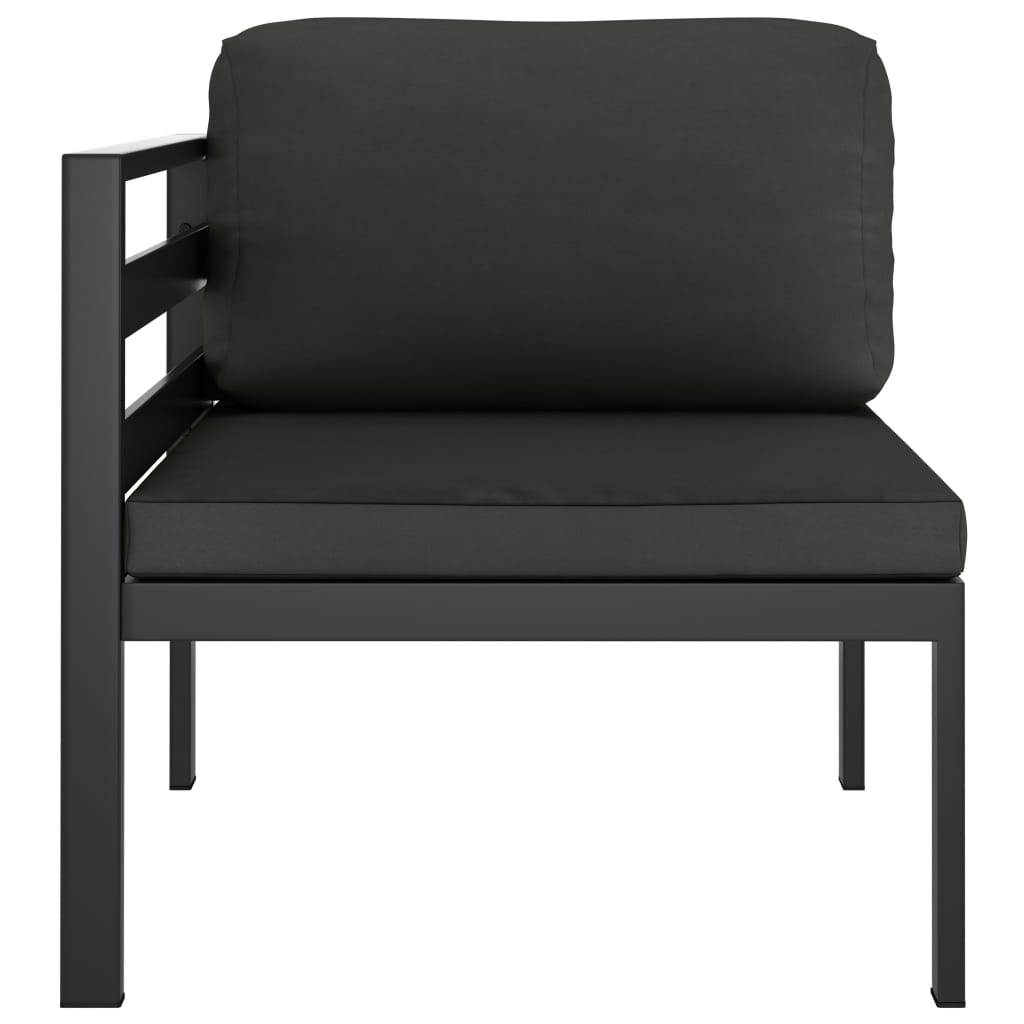 Modular sofa corner piece 1 pc. with cushion aluminum anthracite