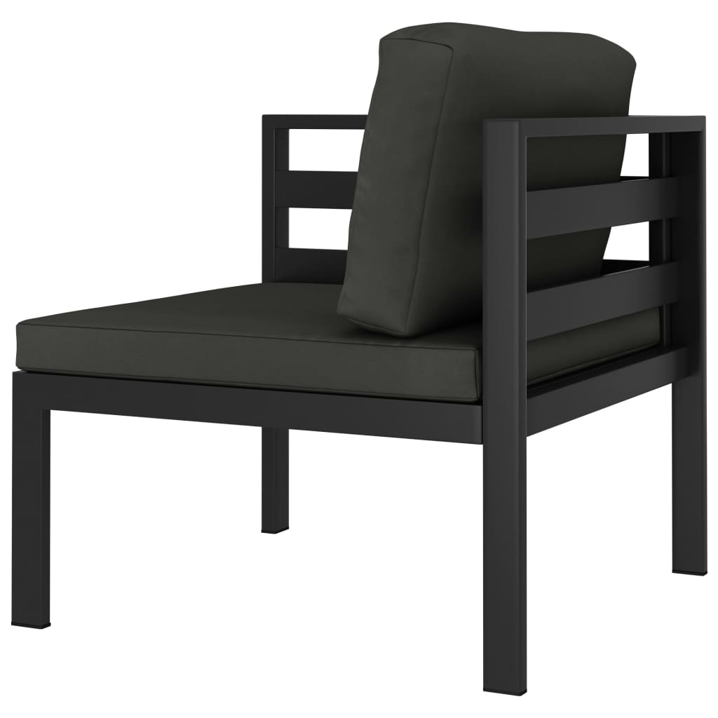 Modular sofa corner piece 1 pc. with cushion aluminum anthracite