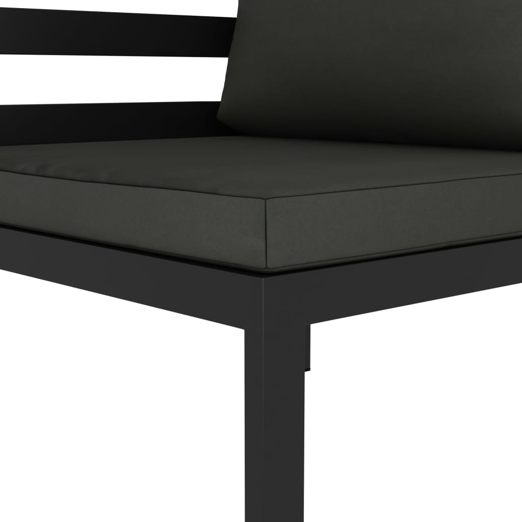 Modular sofa corner piece 1 pc. with cushion aluminum anthracite
