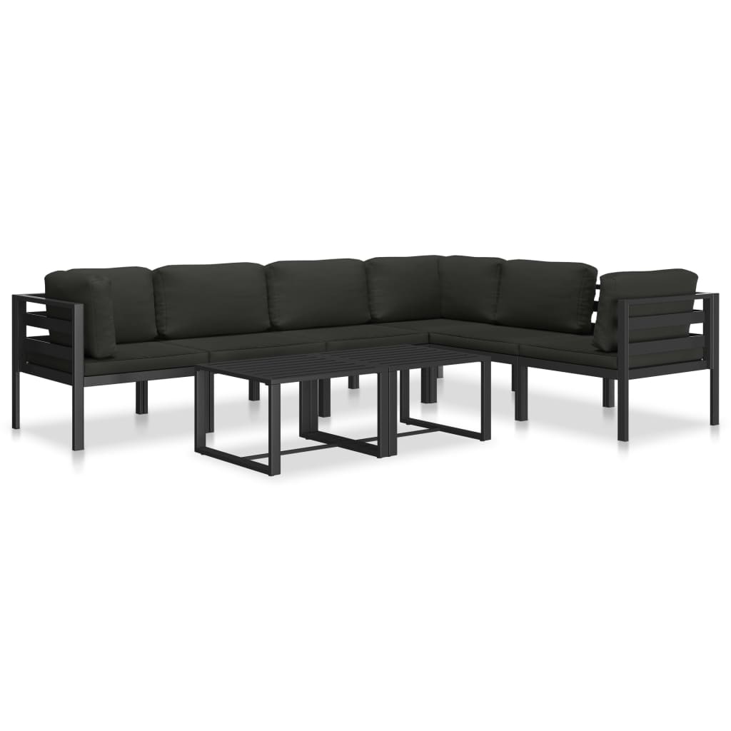 Modular sofa corner piece 1 pc. with cushion aluminum anthracite