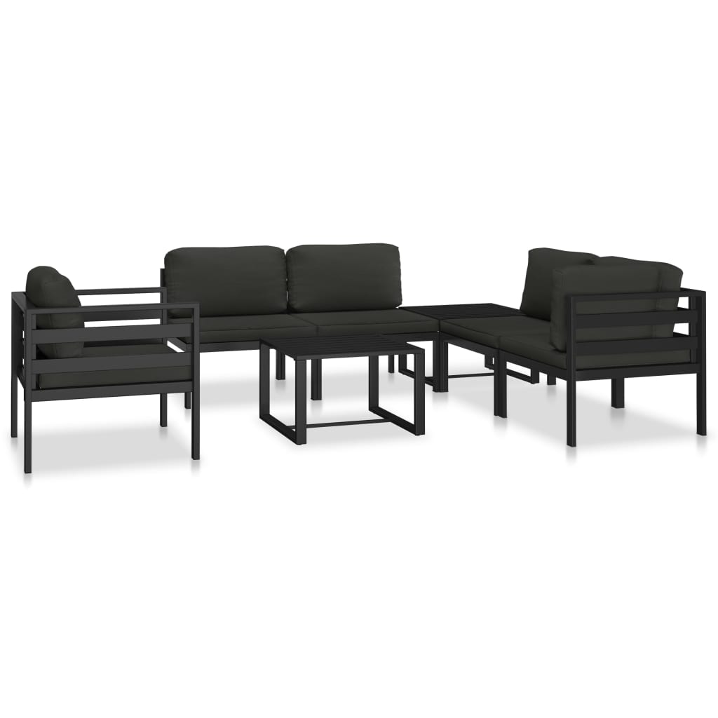 Modular sofa corner piece 1 pc. with cushion aluminum anthracite