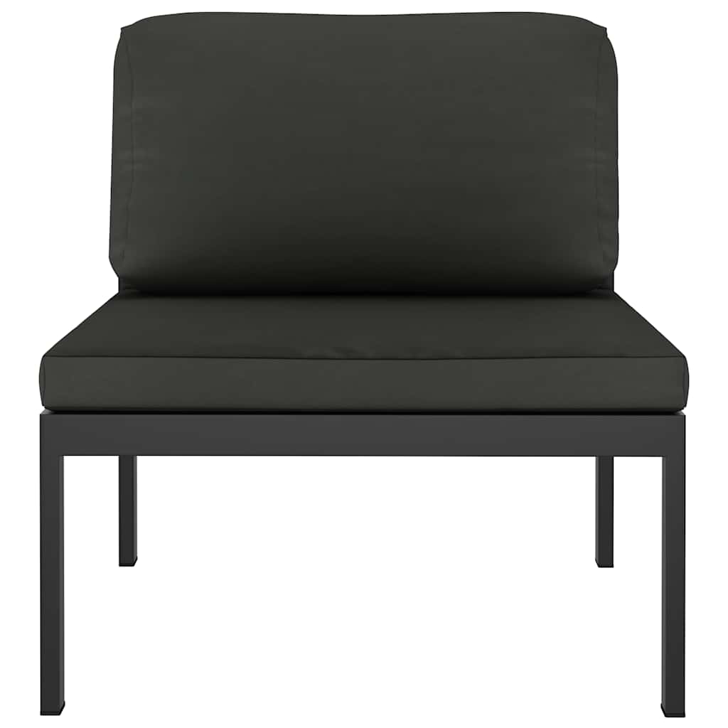Modular sofa center section with cushions aluminum anthracite