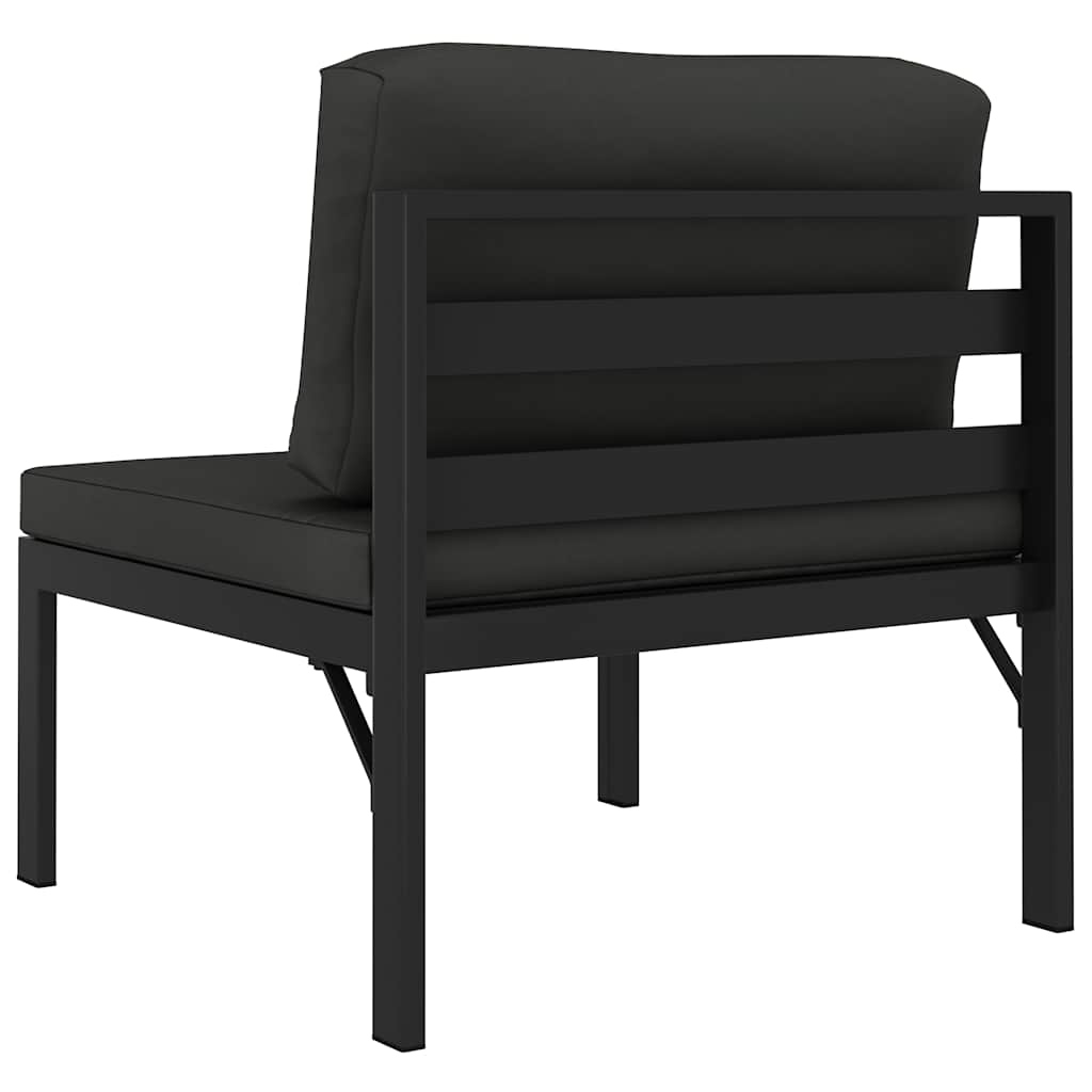 Modular sofa center section with cushions aluminum anthracite