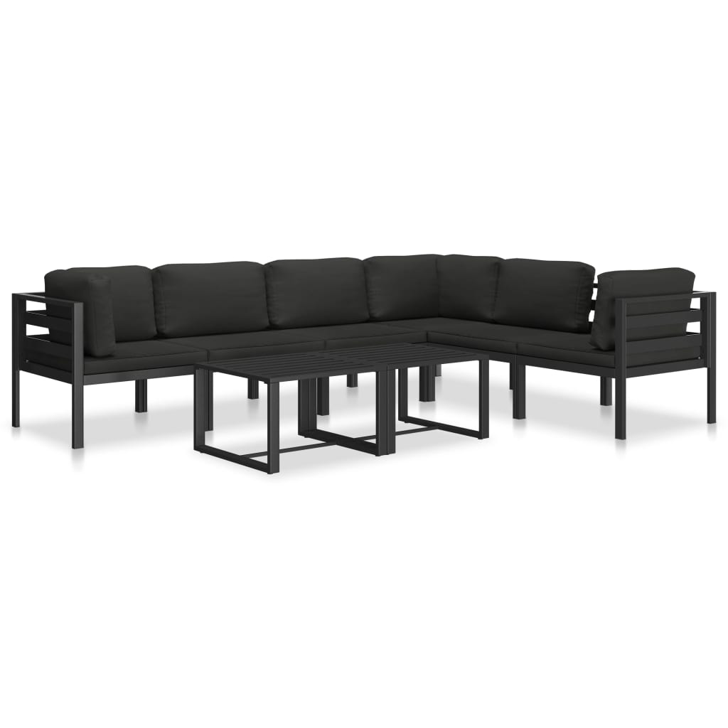 Canapé simple avec coussins aluminium anthracite