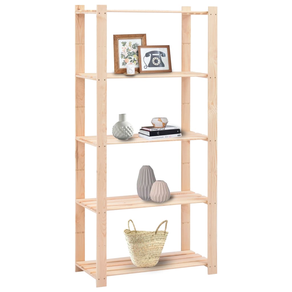 Étagères 5 étagères 2 pcs. 80×38×170 cm bois de pin massif 250 kg