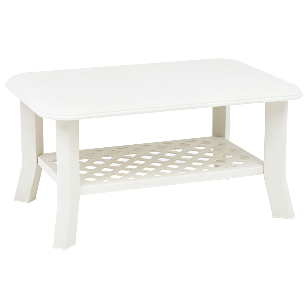 Coffee table white 90x60x46 cm plastic