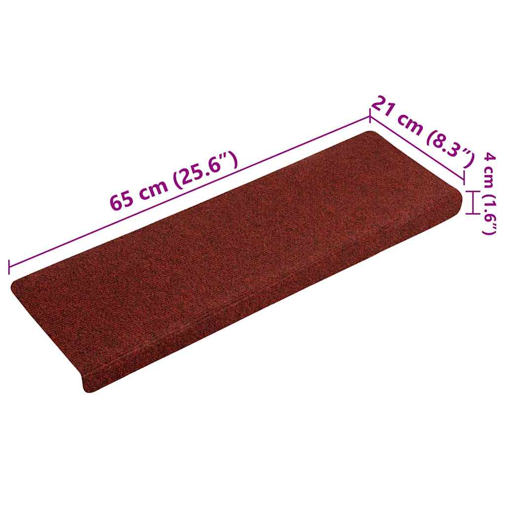 Stufenmatten Selbstklebend 15 Stk. 65x21x4 cm Bordeauxrot