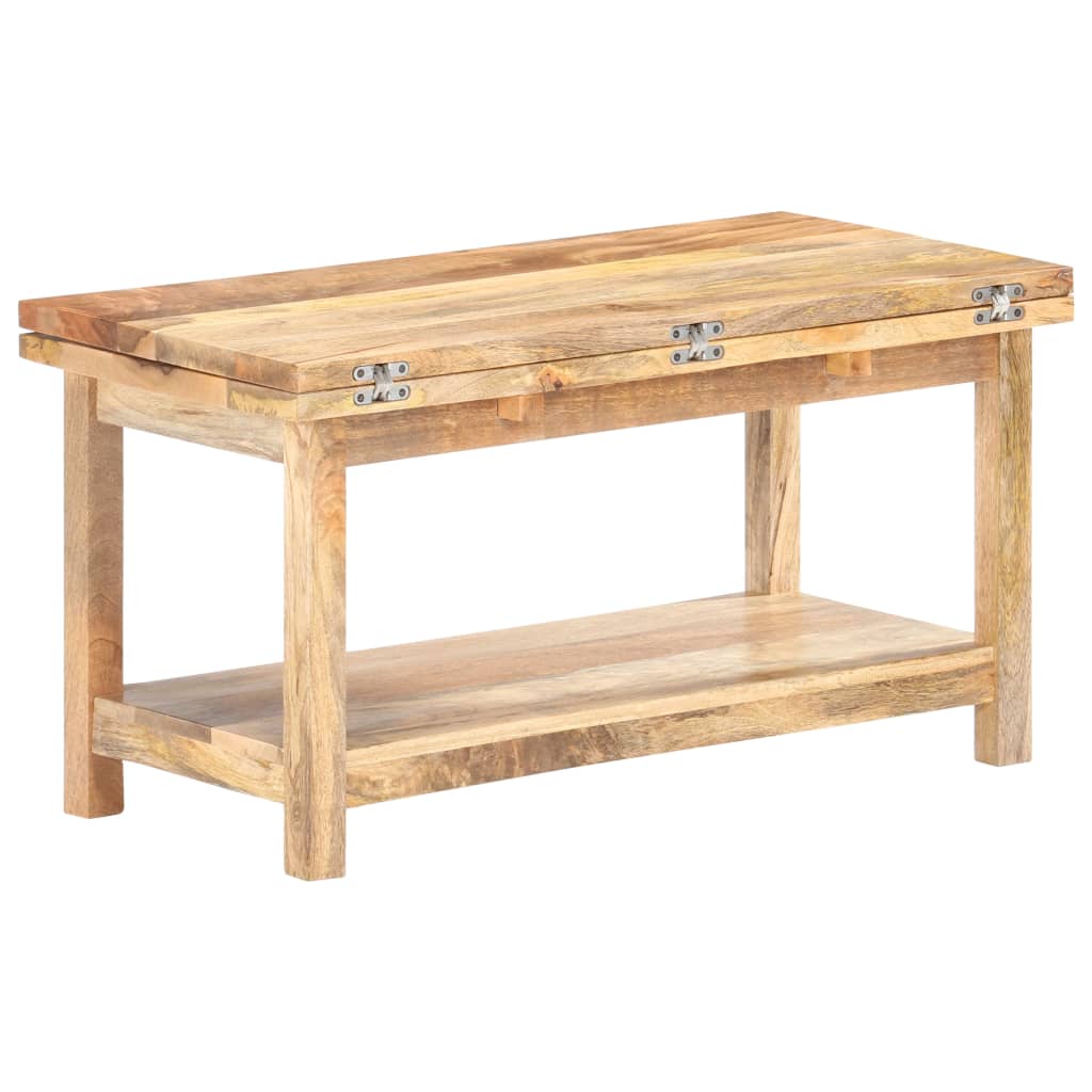 Ausziehbarer Couchtisch 90x(45-90)x45 cm Massivholz Mango