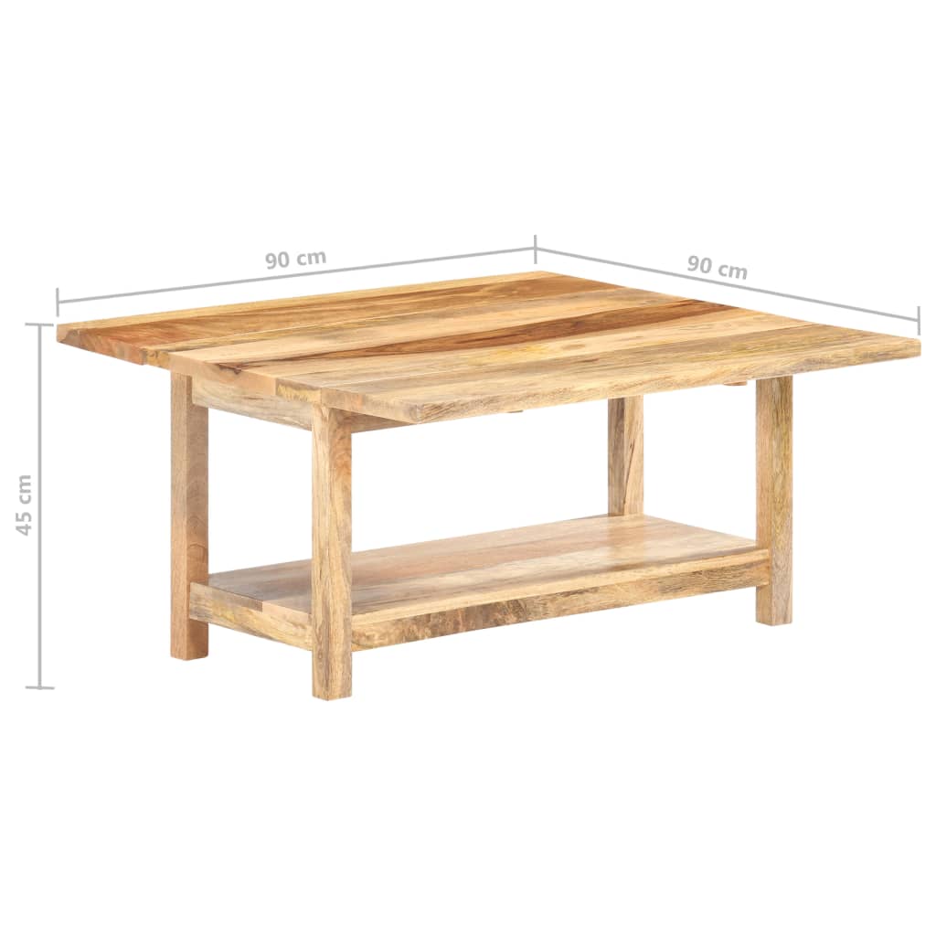 Ausziehbarer Couchtisch 90x(45-90)x45 cm Massivholz Mango
