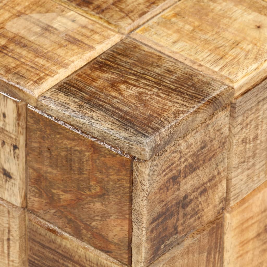 Coffee tables 2 pcs. in block design Rough solid mango wood