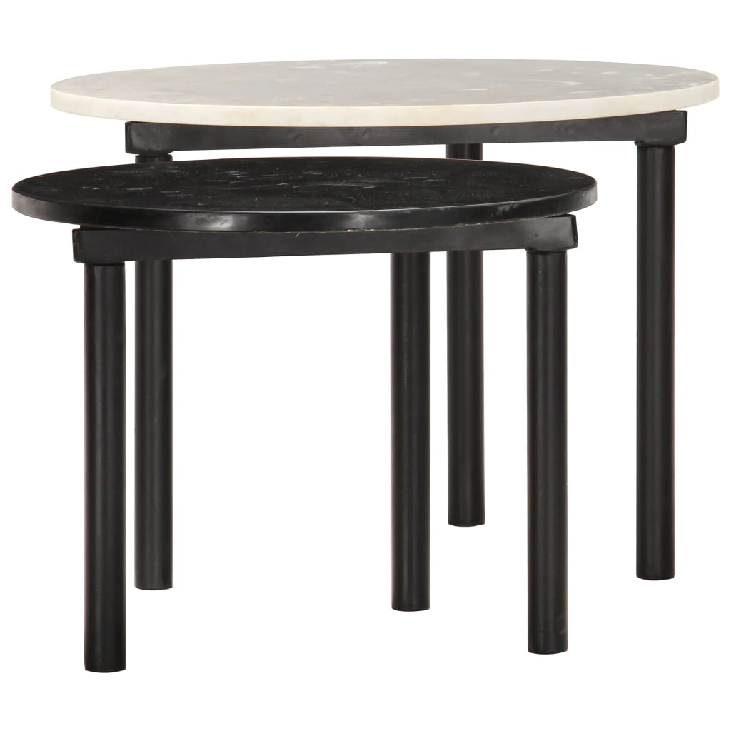 Couchtische 2 Stk. Schwarz und Weiß