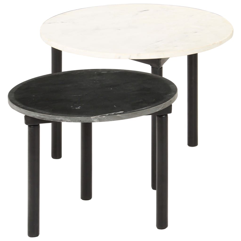Couchtische 2 Stk. Schwarz und Weiß