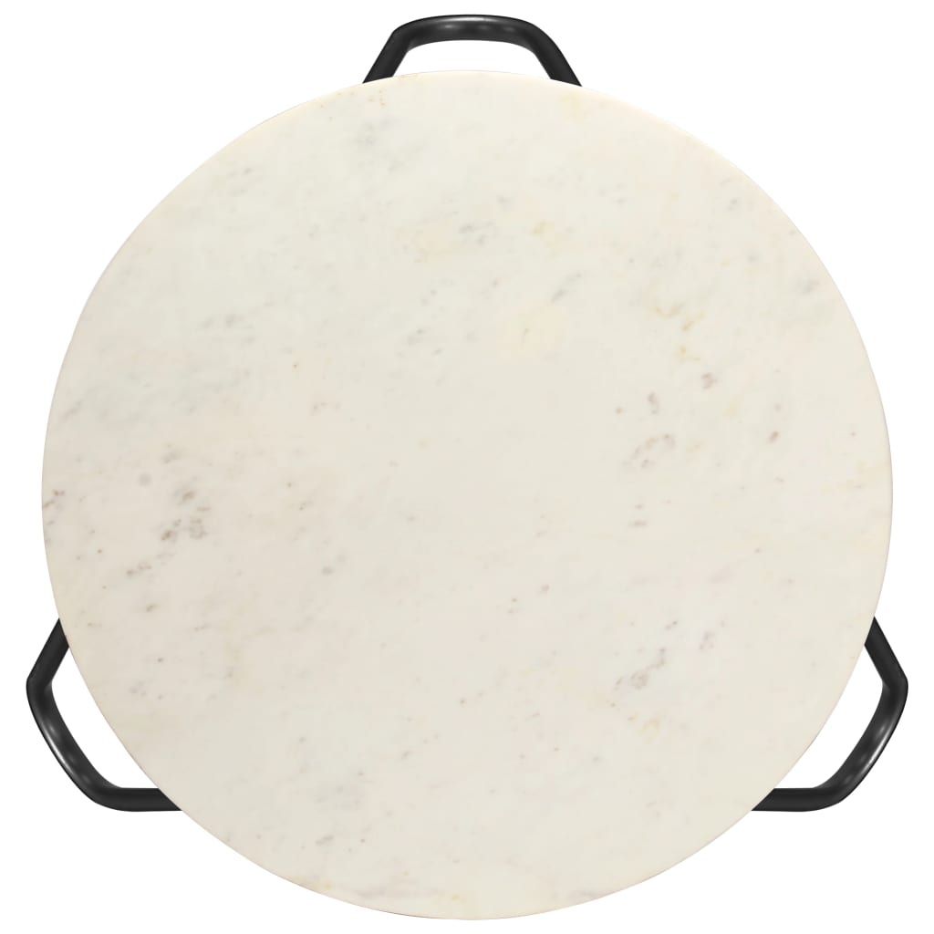 Coffee table white 65x65x42 cm real stone in marble look