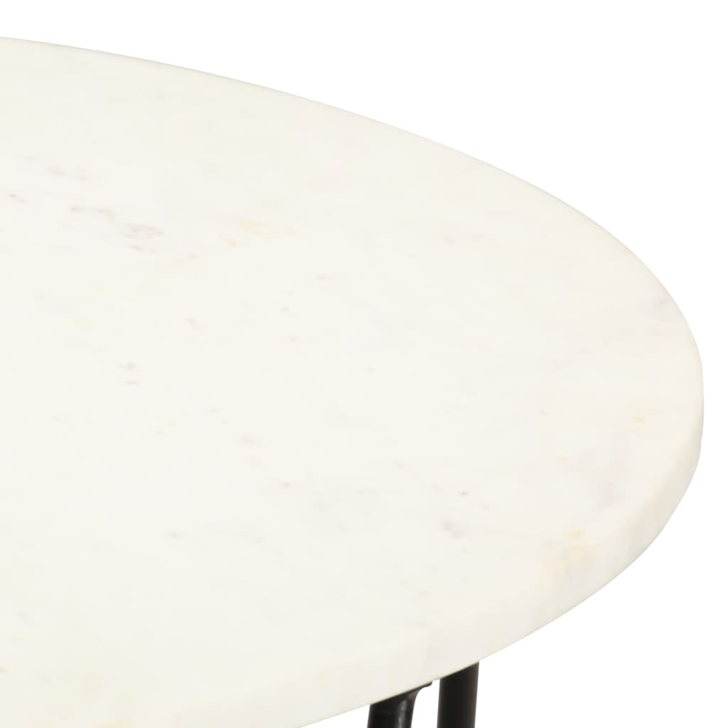 Coffee table white 65x65x42 cm real stone in marble look