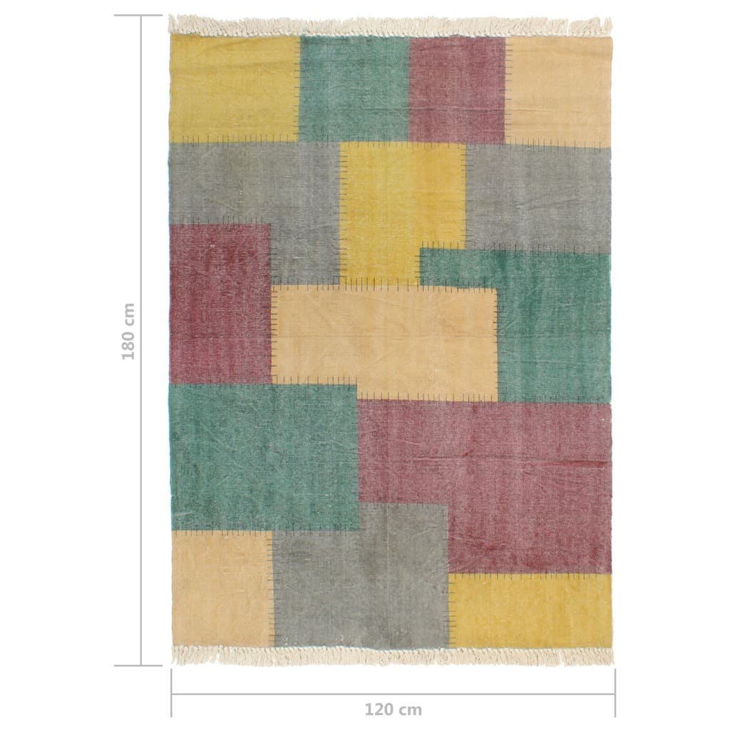 Kelim-Teppich Handgewebt Baumwolle 120×180 cm Bedruckt