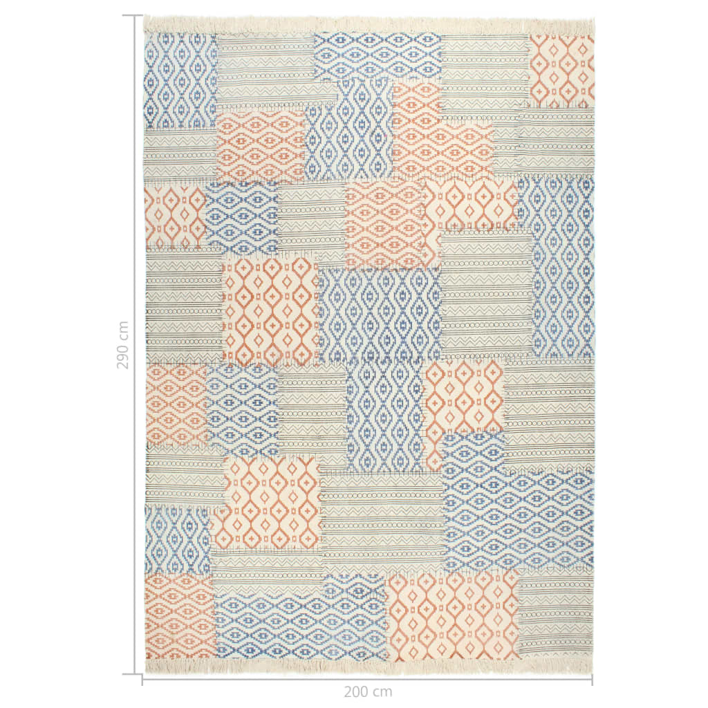 Kelim-Teppich Handgewebt Baumwolle 200×290 cm Bedruckt