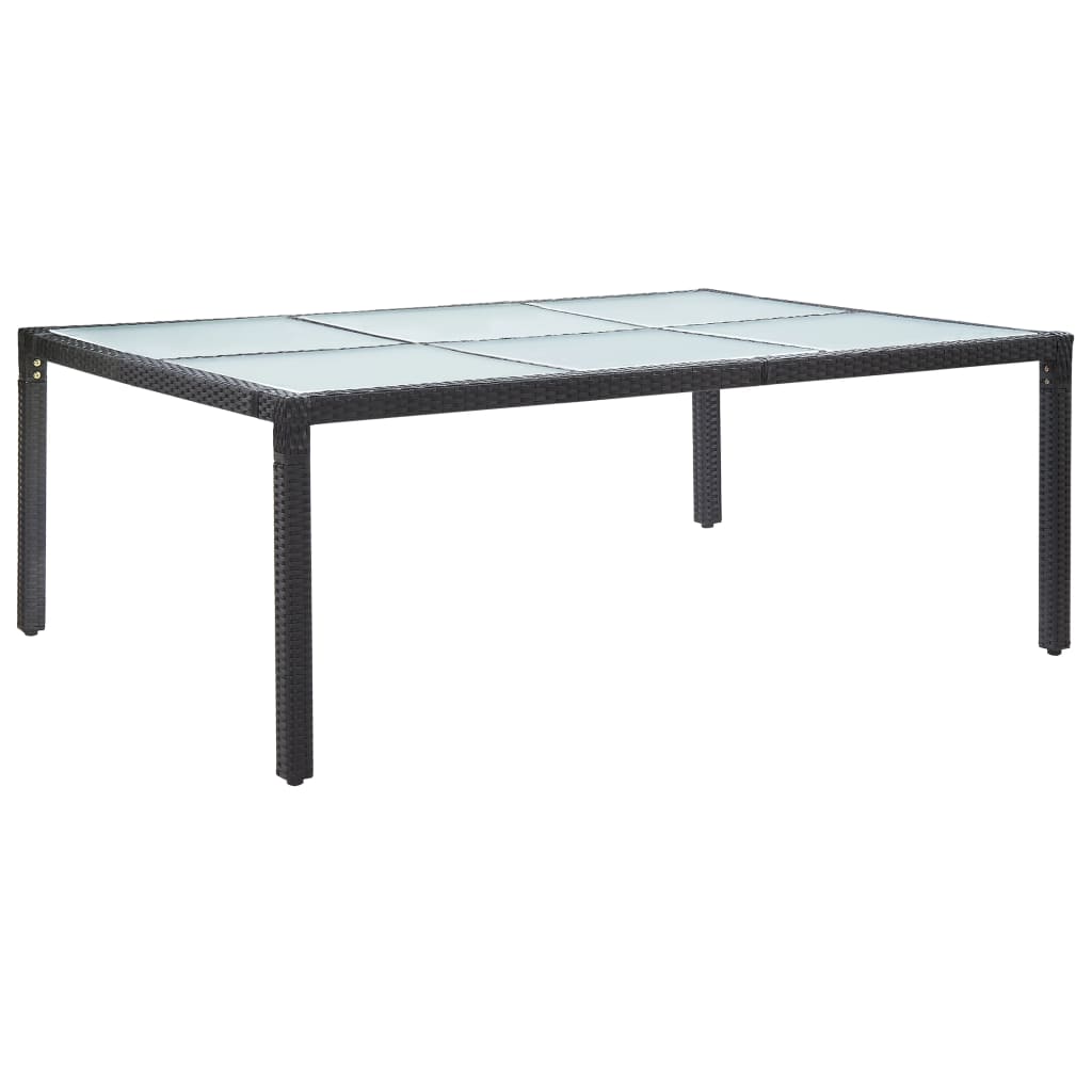 Garden Dining Table Black 200x150x74 cm Poly Rattan