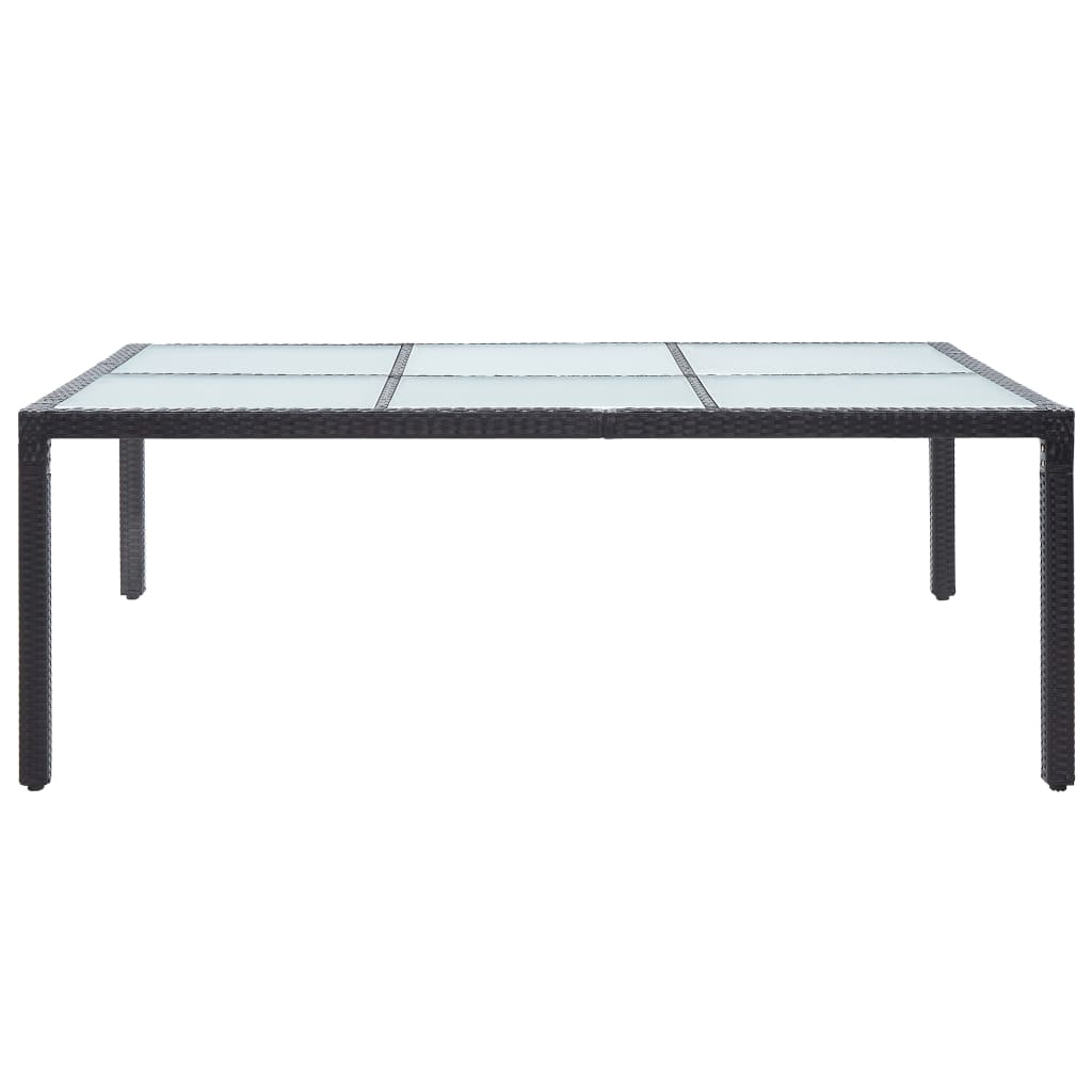 Garden Dining Table Black 200x150x74 cm Poly Rattan