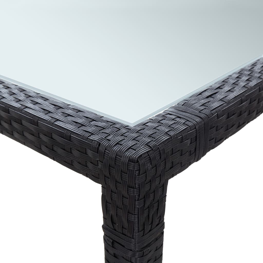 Garden Dining Table Black 200x150x74 cm Poly Rattan