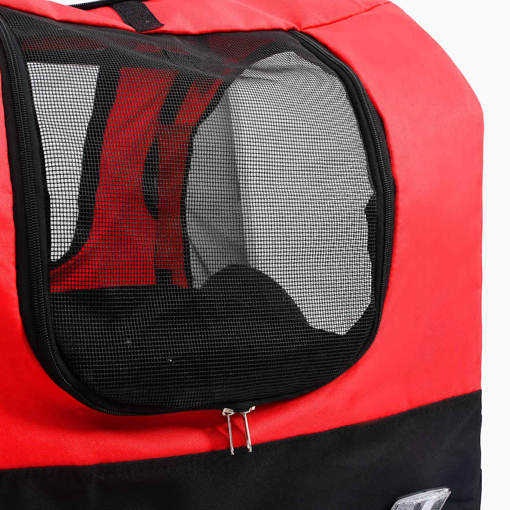 2-in-1 Fahrradanhänger für Hunde und Buggy Rot und Schwarz