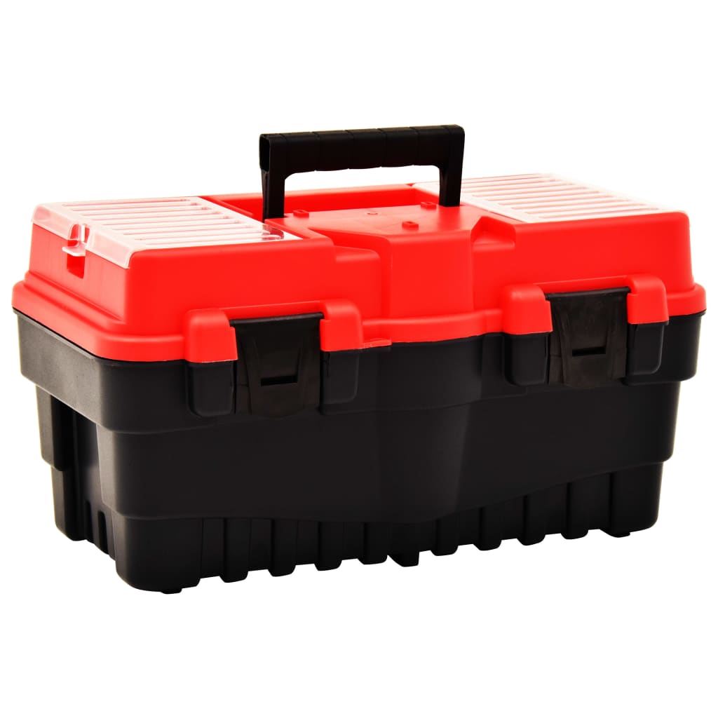 Plastic tool case 462 x 256 x 242 mm red