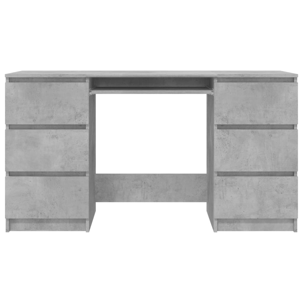 Desk Concrete Grey 140x50x77 cm Wood Material