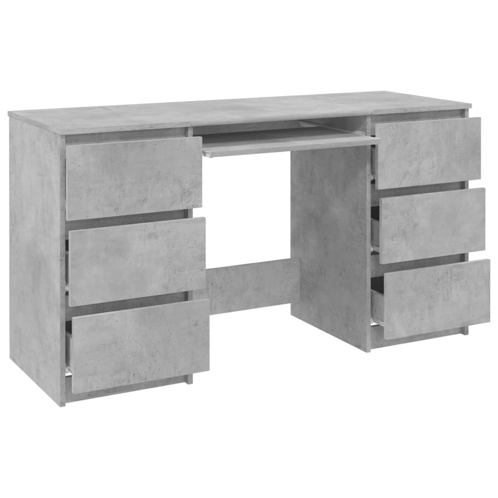 Desk Concrete Grey 140x50x77 cm Wood Material