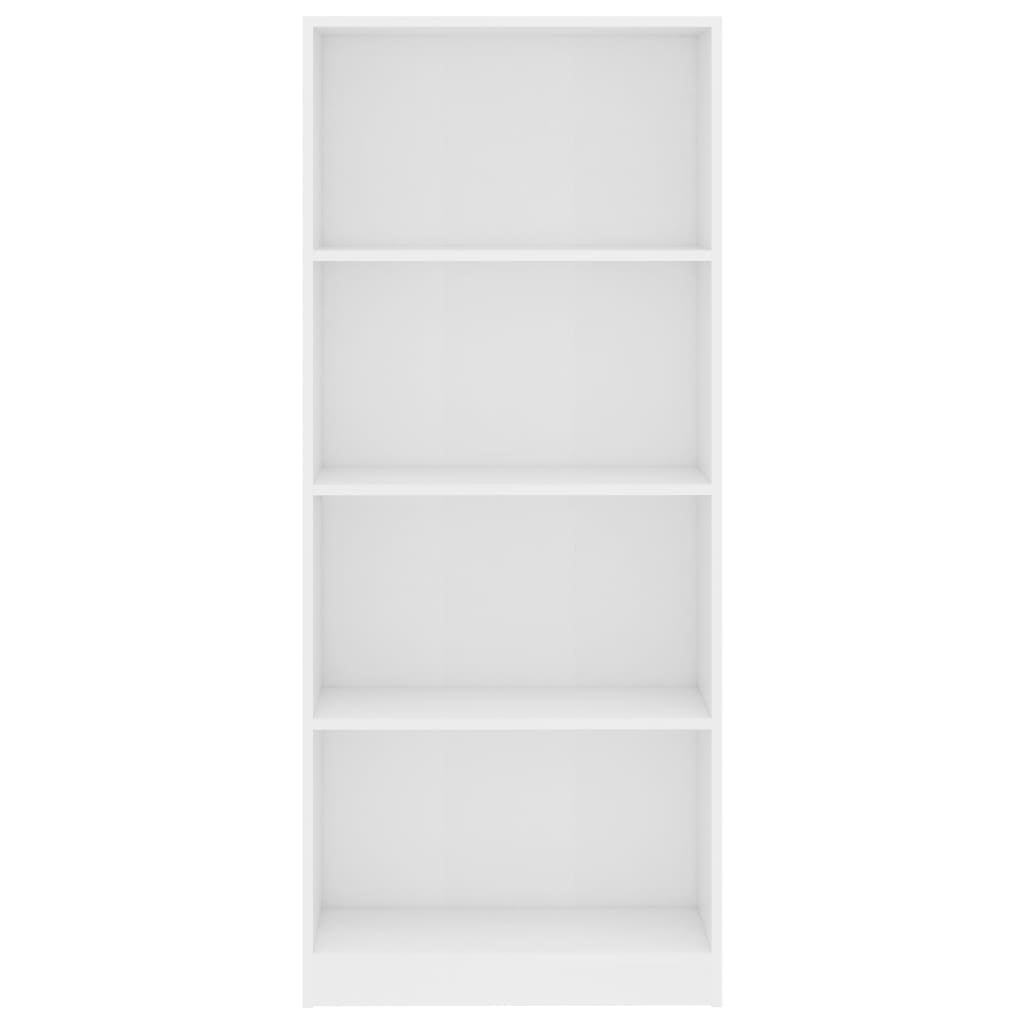 Bibliothèque 4 compartiments blanc 60x24x142 cm en bois