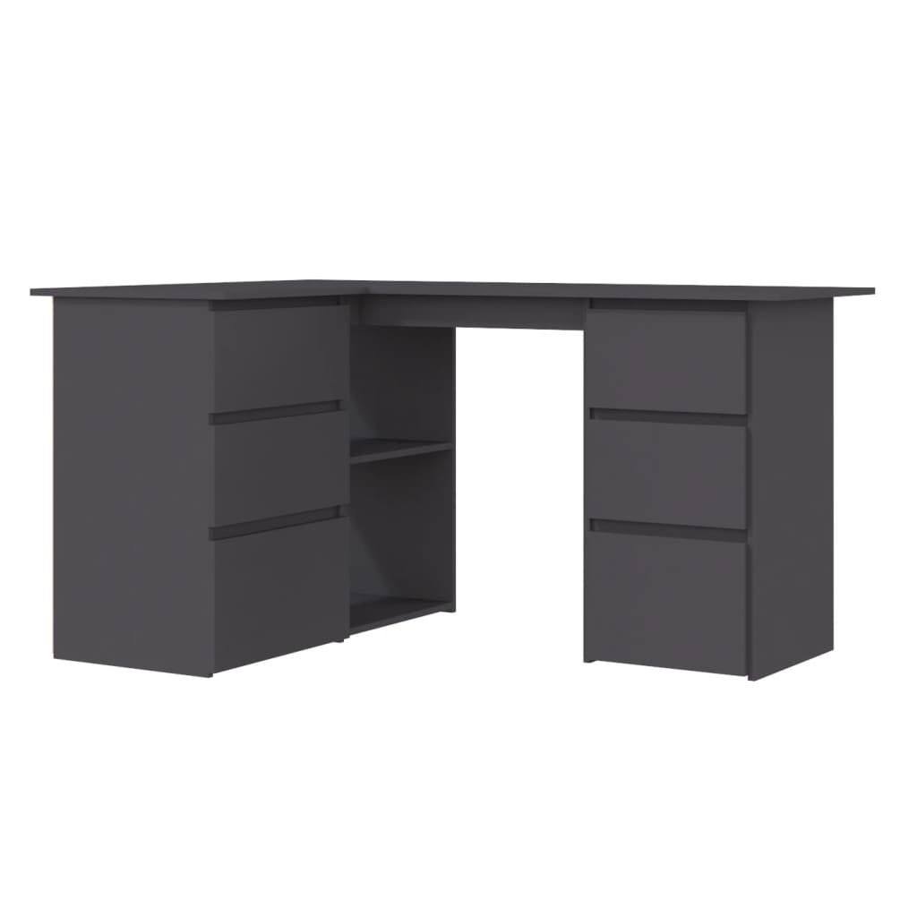 Eckschreibtisch Grau 145x100x76 cm Holzwerkstoff