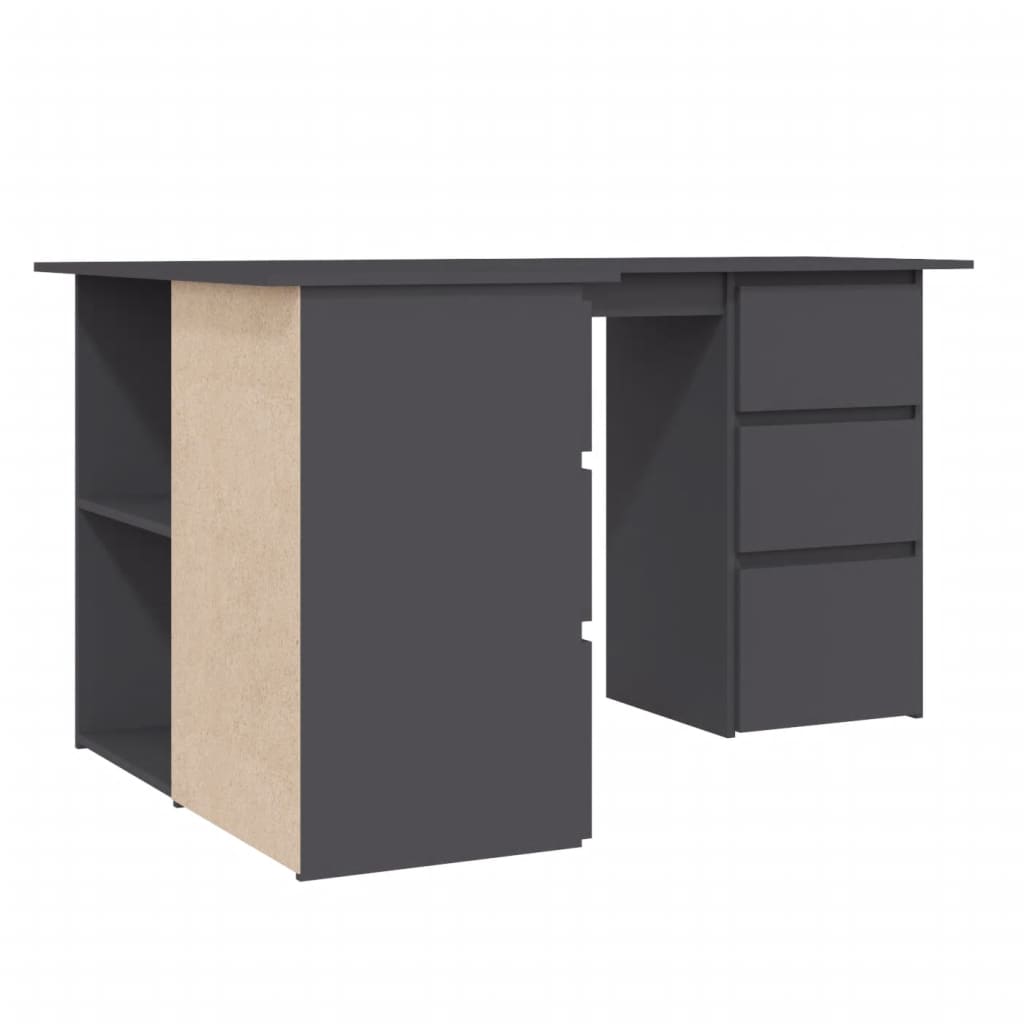 Eckschreibtisch Grau 145x100x76 cm Holzwerkstoff